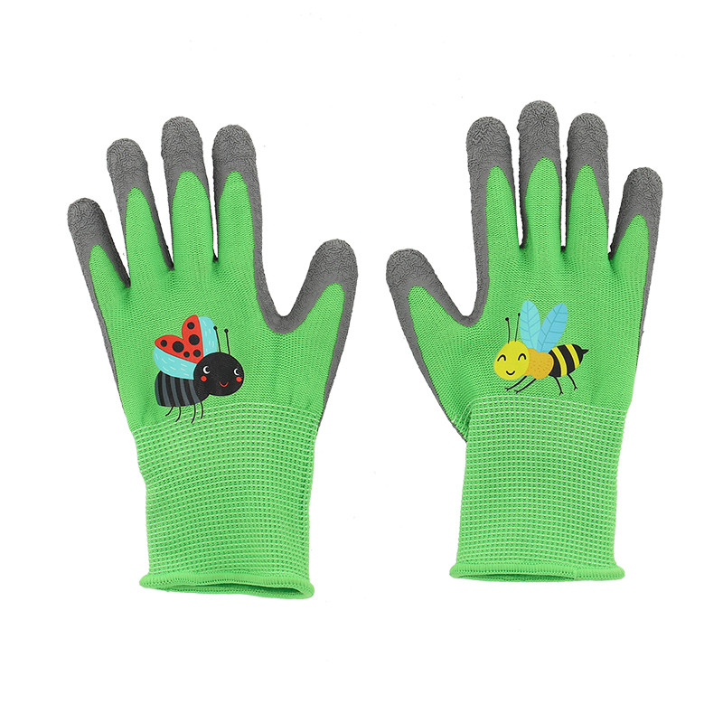 Gants de jardinage en coton jersey antidérapant motif abeilles