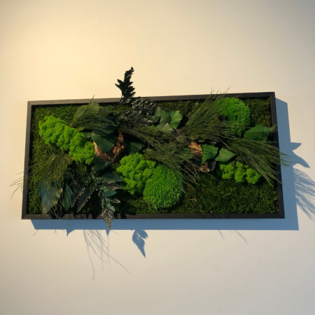 Tableau mural stabilisé Noir - Décoration végétale intérieur 57cm