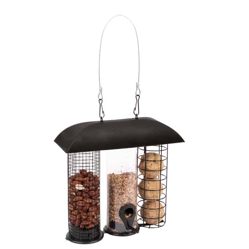 Ashman Mangeoire pour oiseaux de qualité supérieure avec plateau à graines,  kit de bain d'oiseaux et 2 mangeoires, 233 cm de haut, crochet supérieur à