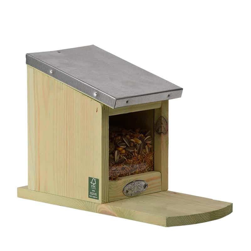 Mangeoire à écureuils en bois carbonisé, mangeoires pour écureuils pour  extérieur en hiver, boîte durable facile à remplir avec panneau avant