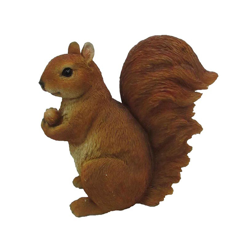 Statue de jardin ecureuil en résine avec champignon 15 x 11 x 21 cm -  Conforama